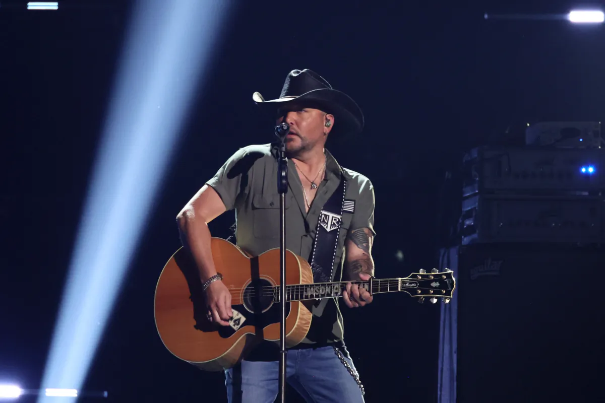 Jason Aldean performs onstage during the 58th Academy of Country Music Awards at The Ford Center at The Star in Frisco, Texas, on May 11, 2023. (Theo Wargo/Getty Images)