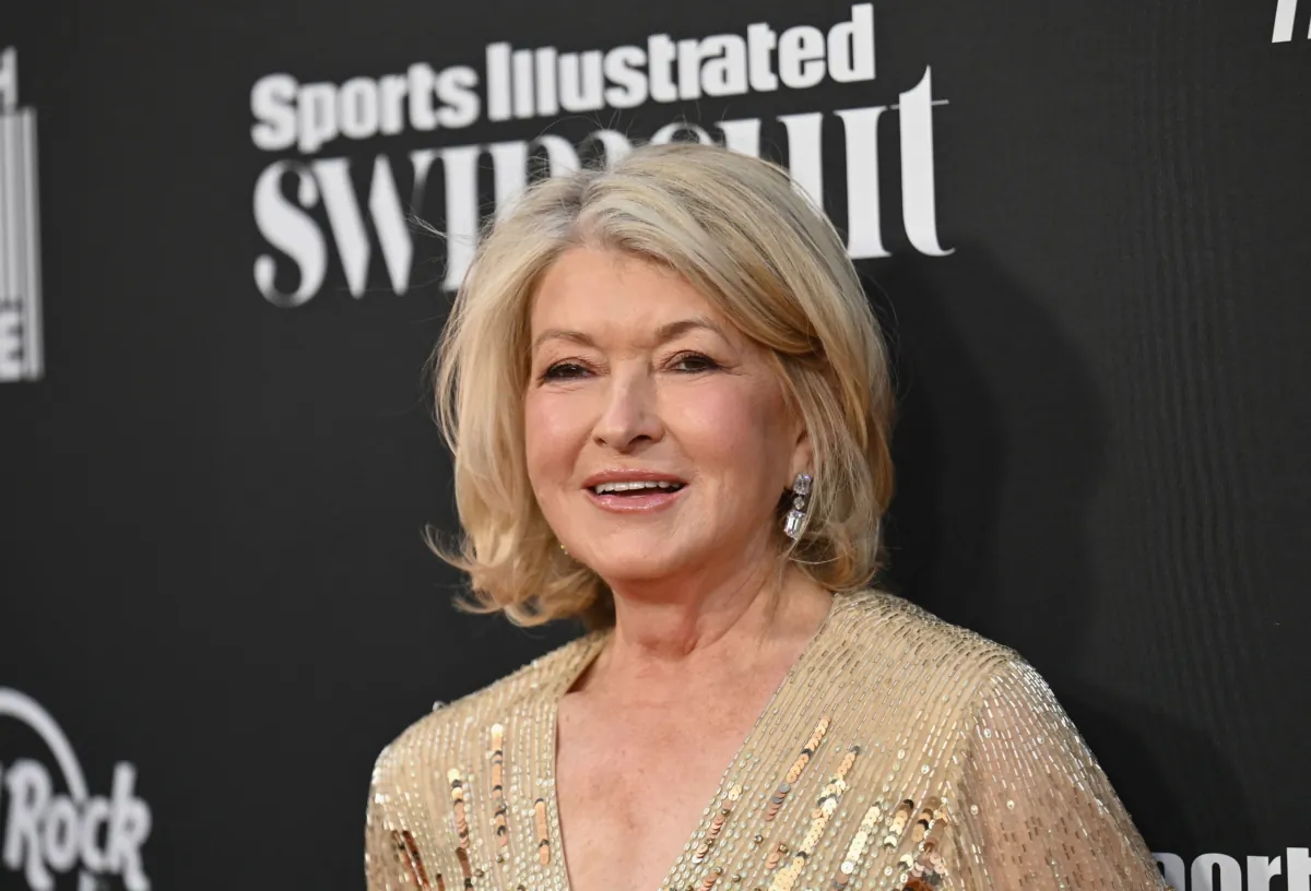 Businesswoman Martha Stewart arrives for the 2023 Sports Illustrated swimsuit issue launch party at Hard Rock Hotel Times Square in New York on May 18, 2023. (Angela Weiss/AFP via Getty Images)