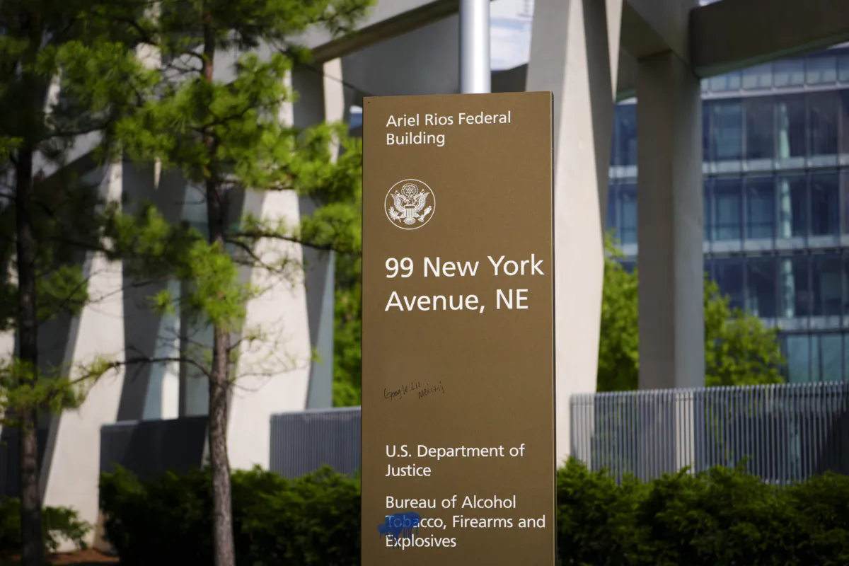 The Bureau of Alcohol, Tobacco, Firearms, and Explosives (ATF) headquarters in Washington on July 24, 2023. (Madalina Vasiliu/The Epoch Times)