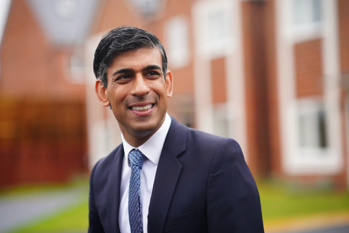 Prime Minister Rishi Sunak during a visit to Cofton Park, near Rednal, Birmingham, on July 24, 2023. (Ben Birchall/PA Media)
