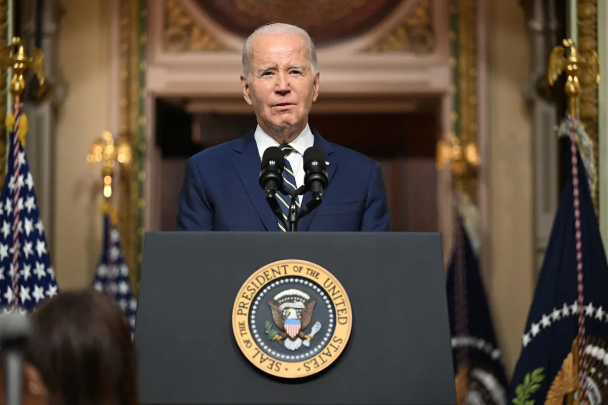 President Joe Biden speaks at a proclamation signing ceremony in the Indian Treaty Room of the Eisenhower Executive Office Building next to the White House, on July 25, 2023. (Mandel Ngan/AFP via Getty Images)