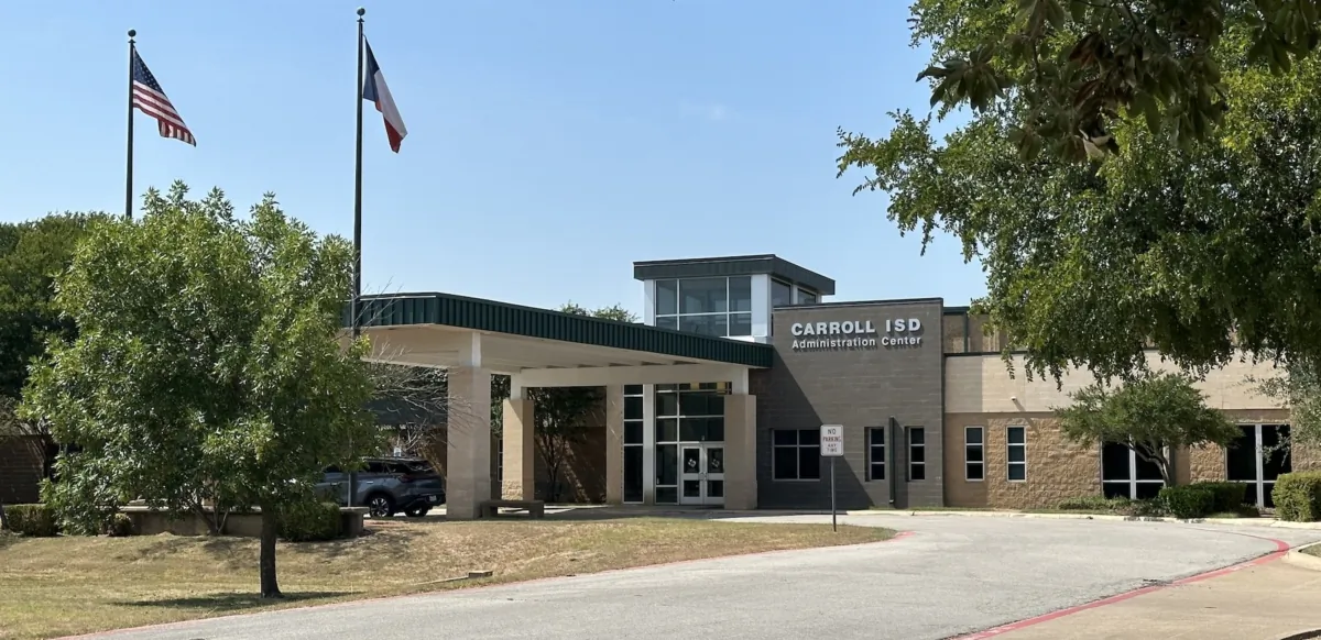 Carroll ISD administration building in Southlake, Texas, on July 25, 2023. (Jana J. Pruet/The Epoch Times)