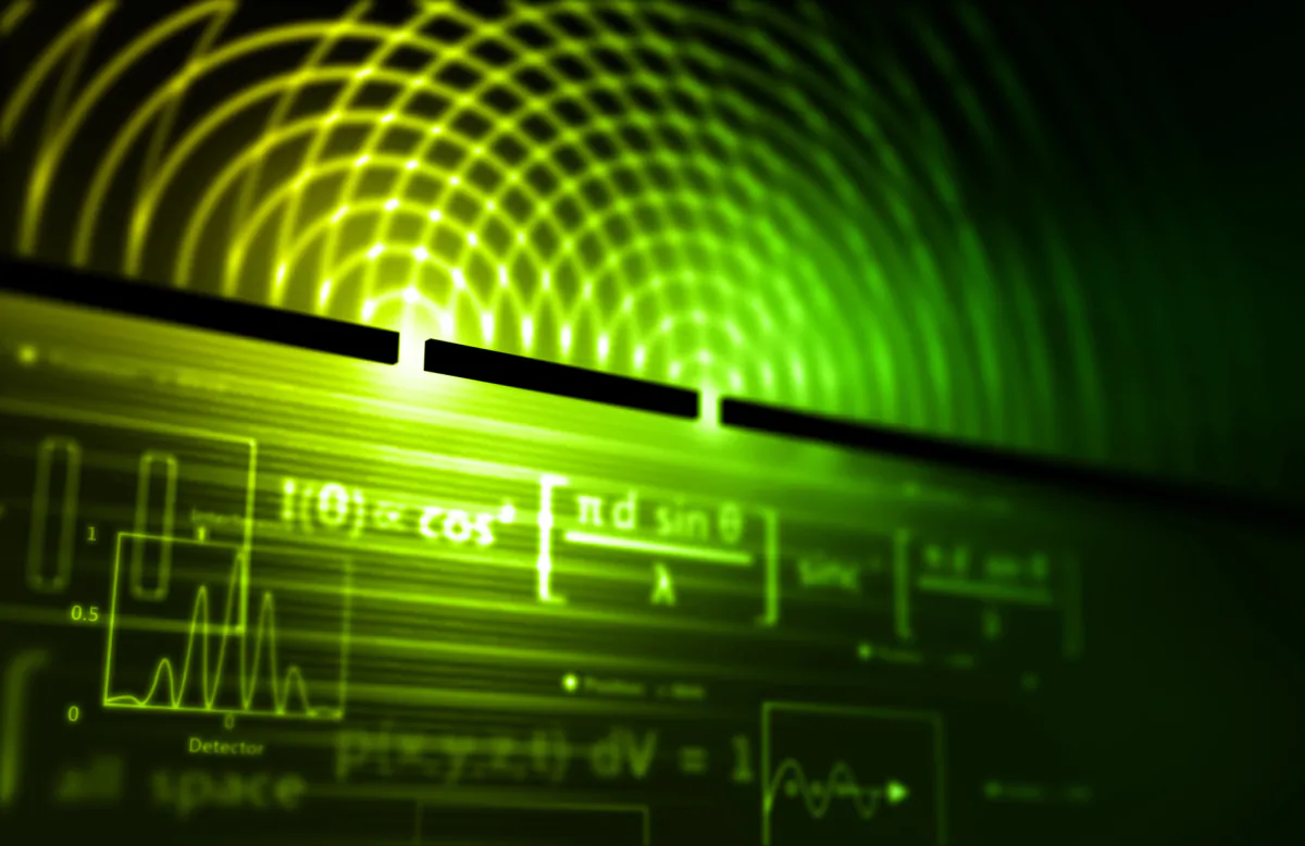3D rendering of a double-slit experiment (Shutterstock)