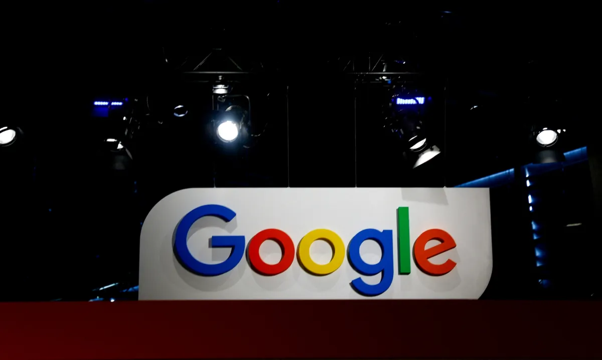 The logo of Google at the Viva Technology conference dedicated to innovation and startups at Porte de Versailles exhibition center in Paris on June 14, 2023. (Gonzalo Fuentes/Reuters)