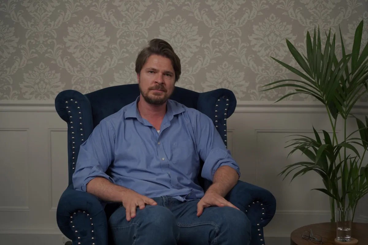 Kristian Niemietz, an expert on reformation of Britain’s National Health Service being interviewed by NTD in London on July 25, 2023. (NTD)