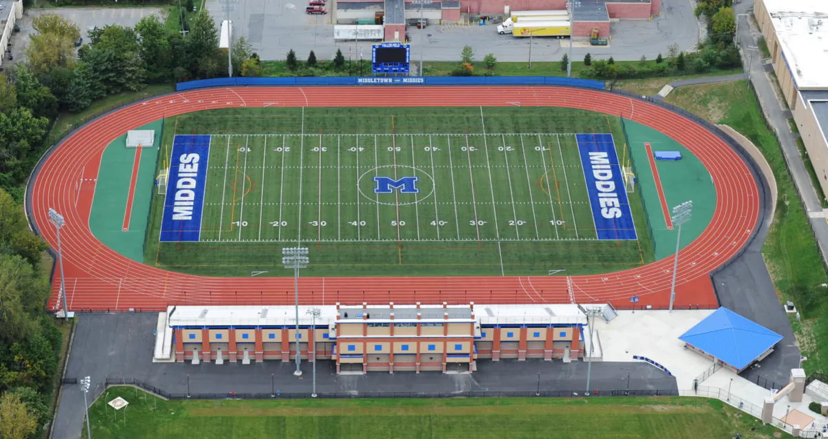 An overhead shot of Faller Field in Middletown, N.Y. (Courtesy of Enlarged City of Middletown School District)