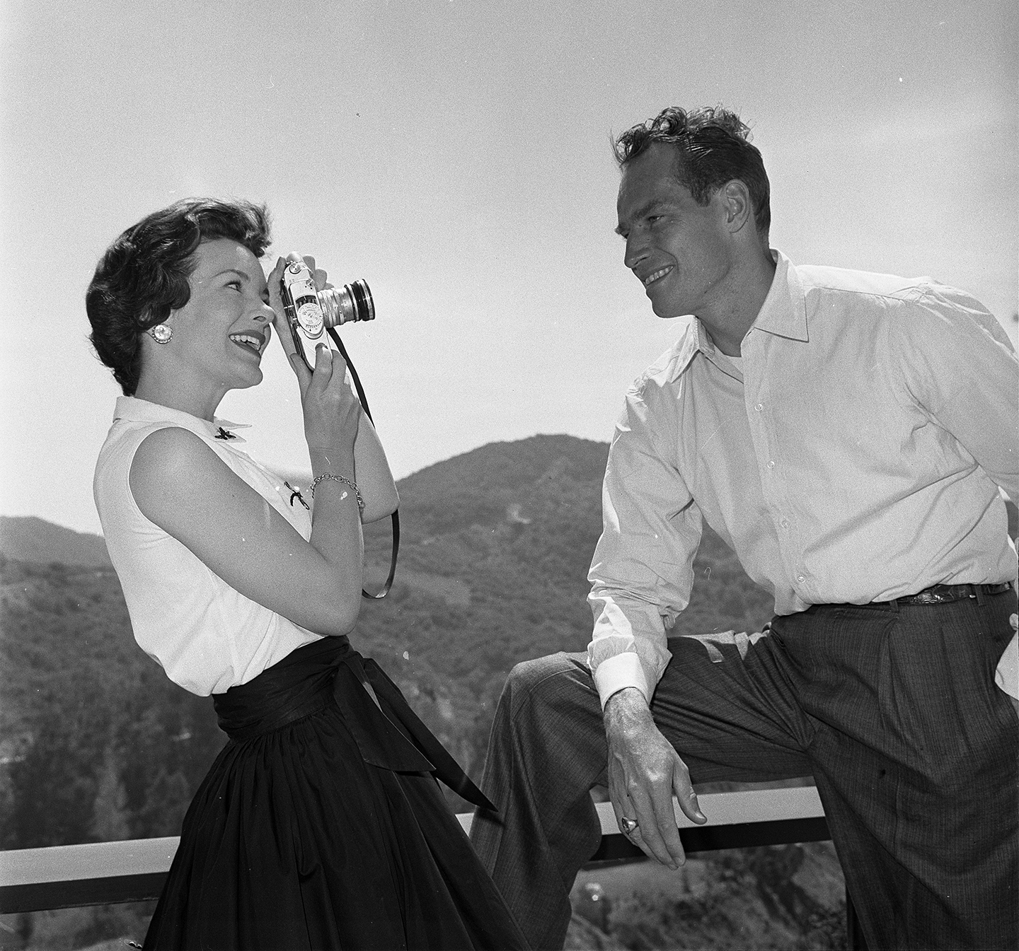 Heston posing for his wife