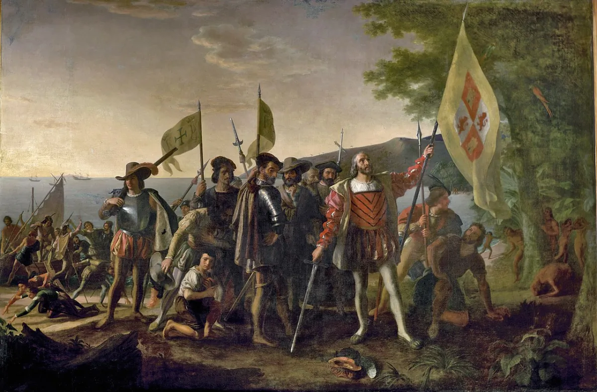 “Landing of Columbus at the Island of Guanahaní, West Indies,” 1846, by John Vanderlyn. (Public Domain)