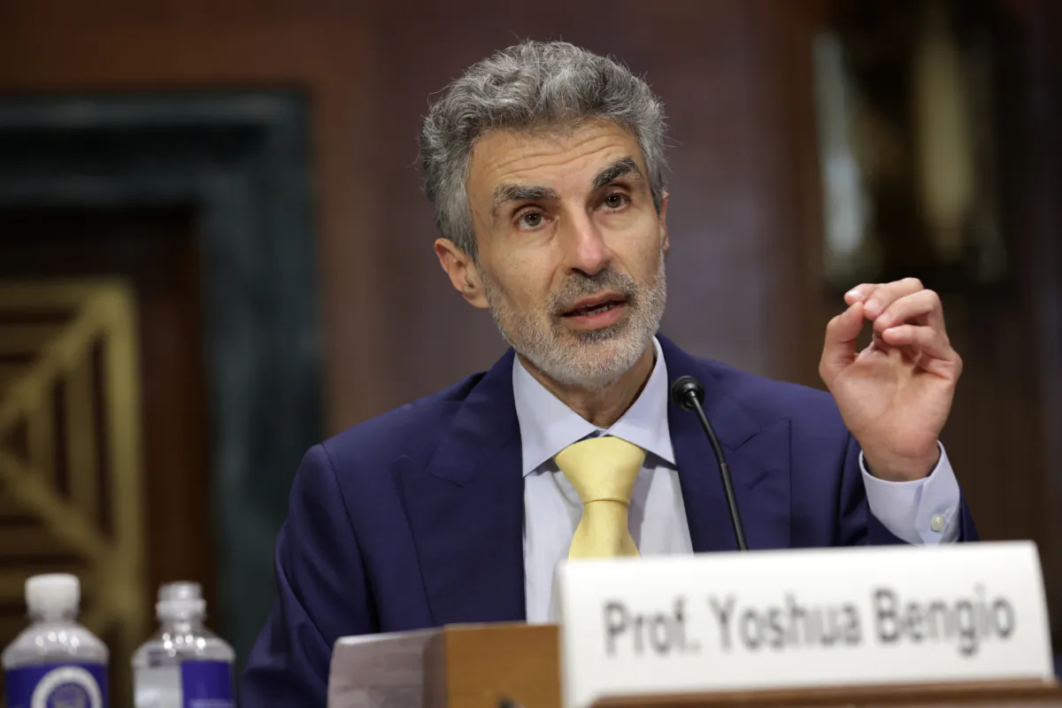 Founder and scientific director of the Mila - Quebec AI Institute and professor at the Universite de Montreal Department of Computer Science Yoshua Bengio testifies during a committee hearing on Capitol Hill in Washington on July 25, 2023. (Alex Wong/Getty Images)