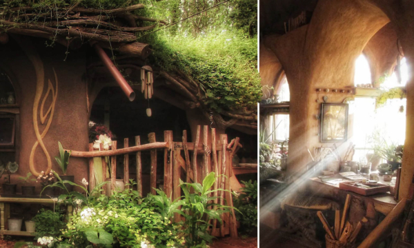 Tolkien Aficionado Builds 'Hobbit House' Covered in Growth in Forest—And She Lives in It, Too