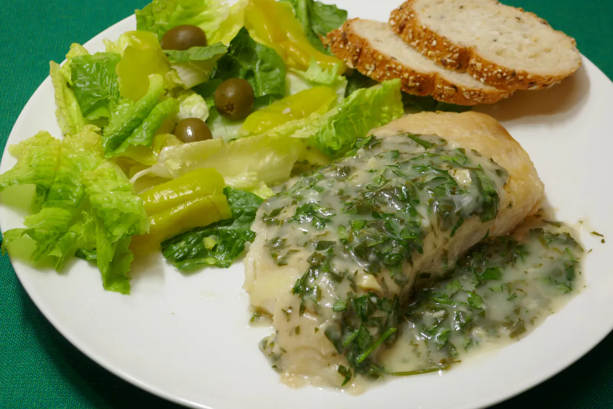 Basque Cod with Salsa Verde. (Linda Gassenheimer/TNS)