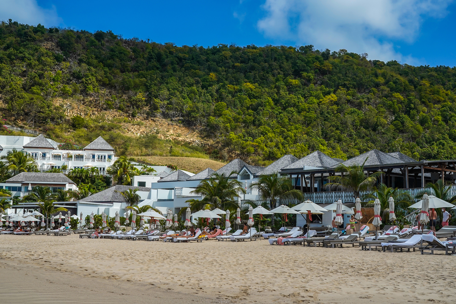 Cheval Blanc St-Barth Isle de France Hotel at Flamands Beach on the island of Saint Barthelemy, commonly known as St. Barts. 