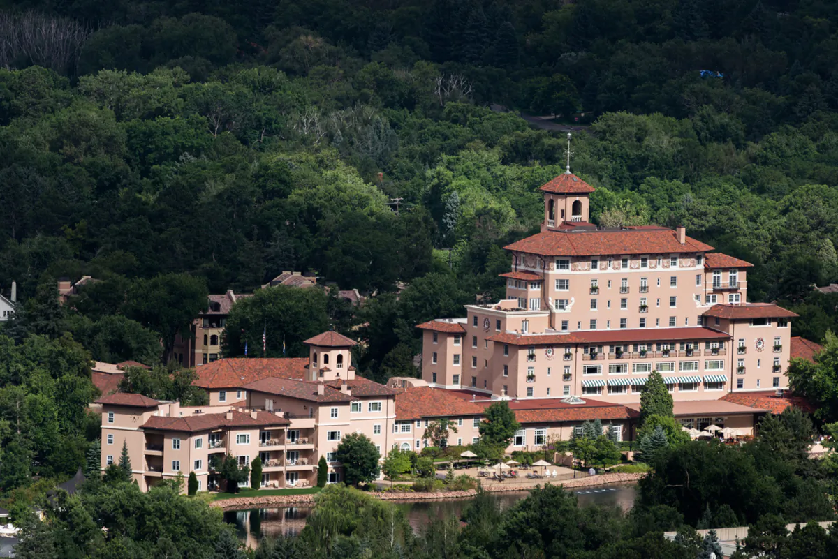 The Broadmoor hotel and resort in Colorado Springs is a classic luxury hotel with a mountain forest landscape. (Dreamstime/TNS)