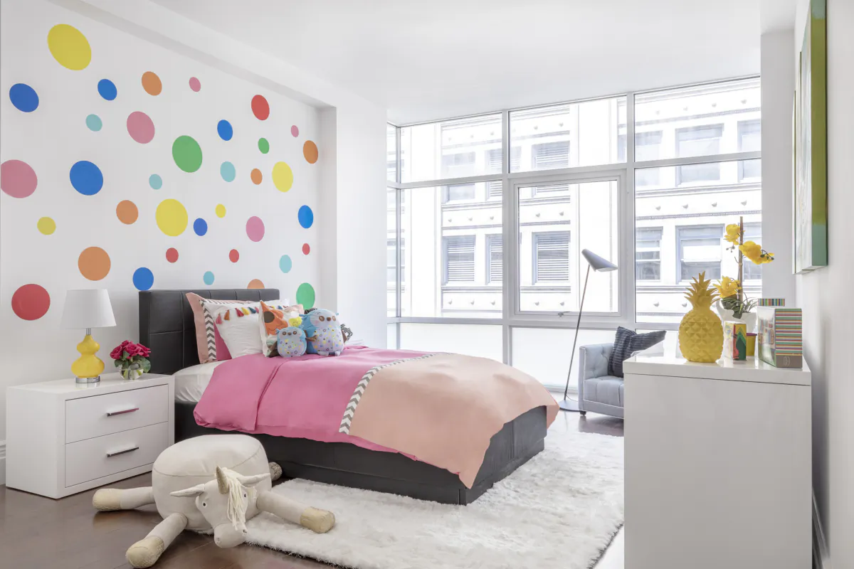 Circular wall stickers add energy to a children's room. (Handout/TNS)
