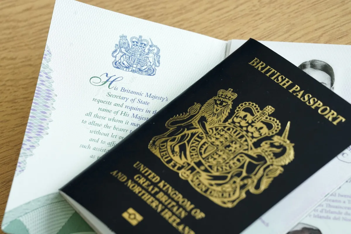 The new King Charles III UK passport, at the Home Office, central London, on July 18, 2023. (Jordan Pettitt/PA)

