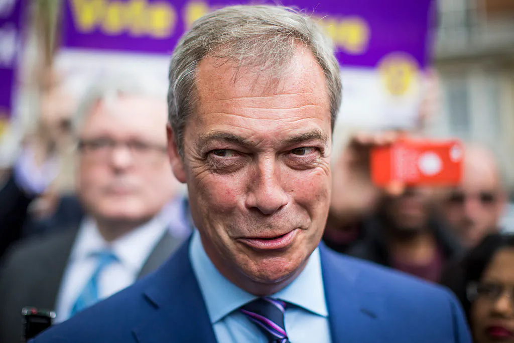 Nigel Farage speaks to media outside Europe House in Westminster on May 20, 2016. (Jack Taylor/Getty Images)