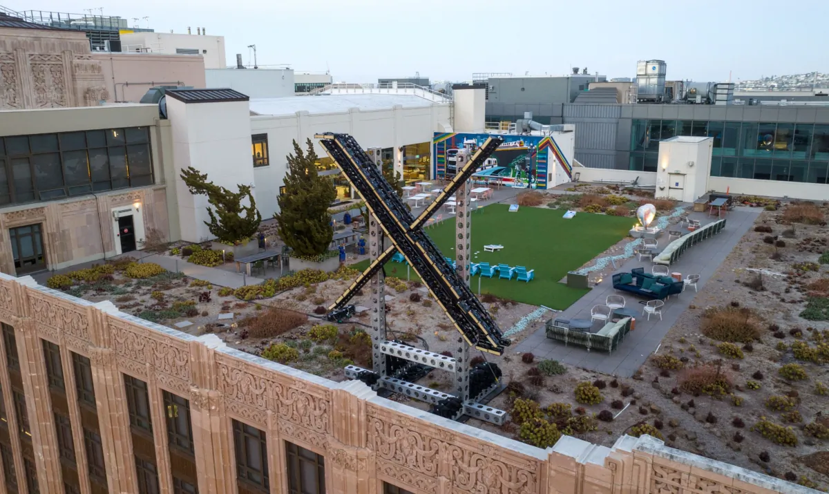 A newly-constructed X sign on the roof of the headquarters of the social media platform previously known as Twitter, in San Francisco, on July 29, 2023. (Josh Edelson/AFP via Getty Images)