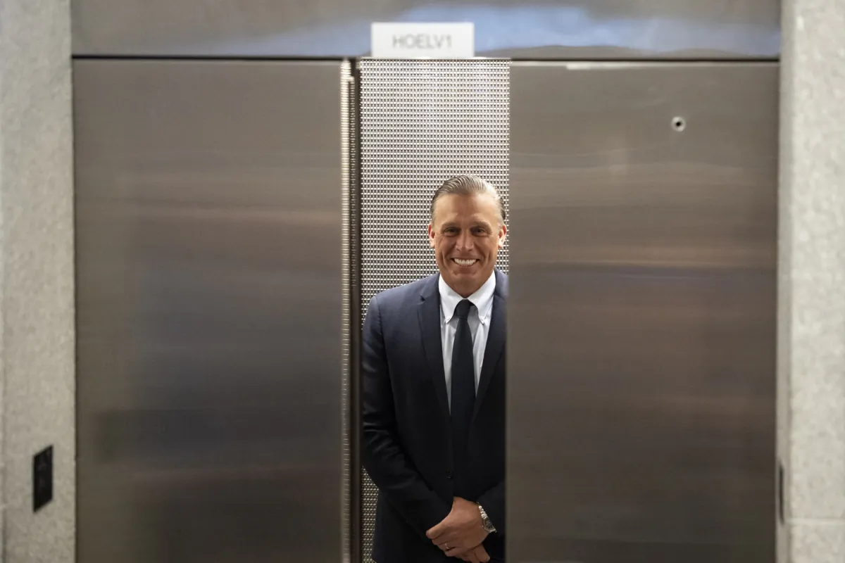 Devon Archer, a former business associate of Hunter Biden, gets into an elevator as he arrives for closed-door testimony with the House Oversight Committee at the O'Neill House Office Building in Washington on July 31, 2023. (Drew Angerer/Getty Images)
