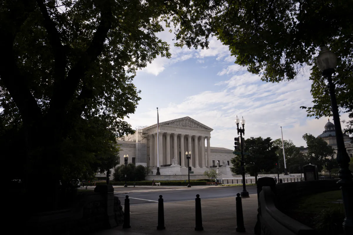 U.S. Supreme Court is seen at sunrise in Washington on July 31, 2023. (Madalina Vasiliu/The Epoch Times)