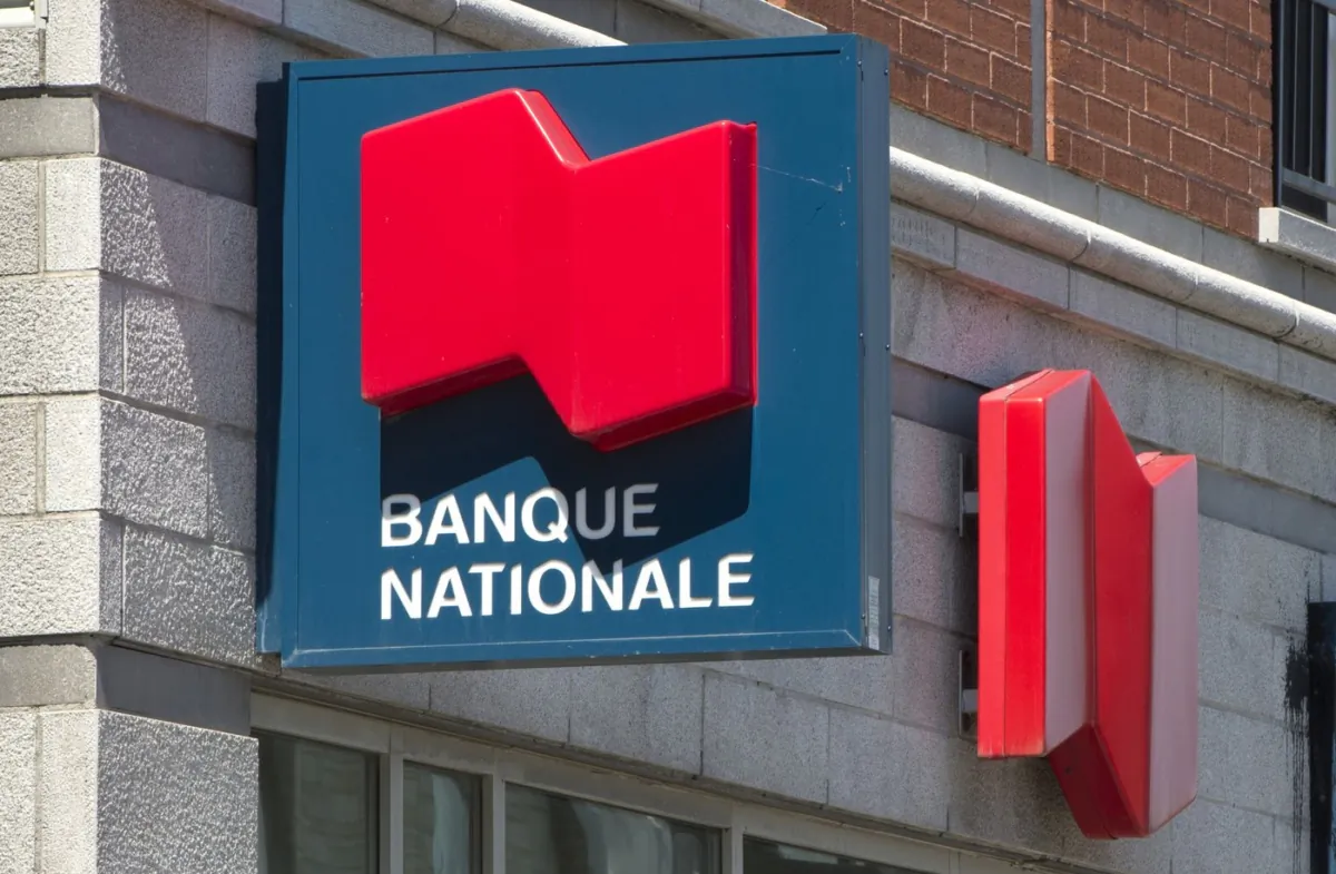 A National Bank sign is seen in Montreal on May 30, 2016. (The Canadian Press/Paul Chiasson)
