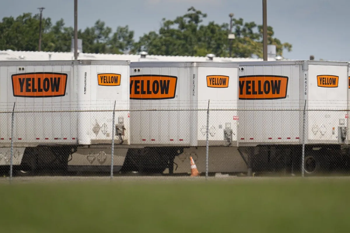 Box trailers are seen at Yellow Corp. trucking facility in Nashville, Tenn., July 31, 2023. (The Canadian Press/AP-George Walker IV)
