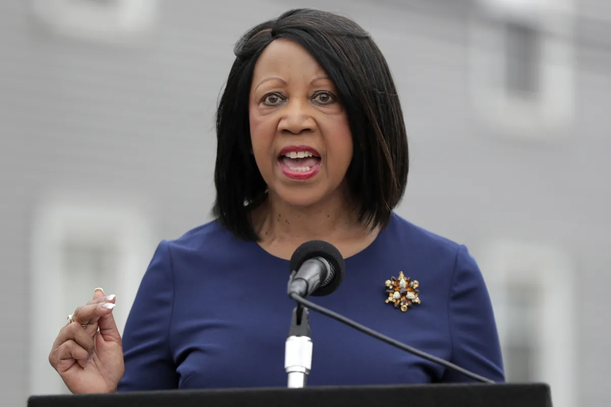 New Jersey Lt. Gov. Sheila Oliver speaks during a news conference announcing pollution lawsuits filed by the state in Newark, N.J., on Aug. 1, 2018. (Julio Cortez/AP Photo)