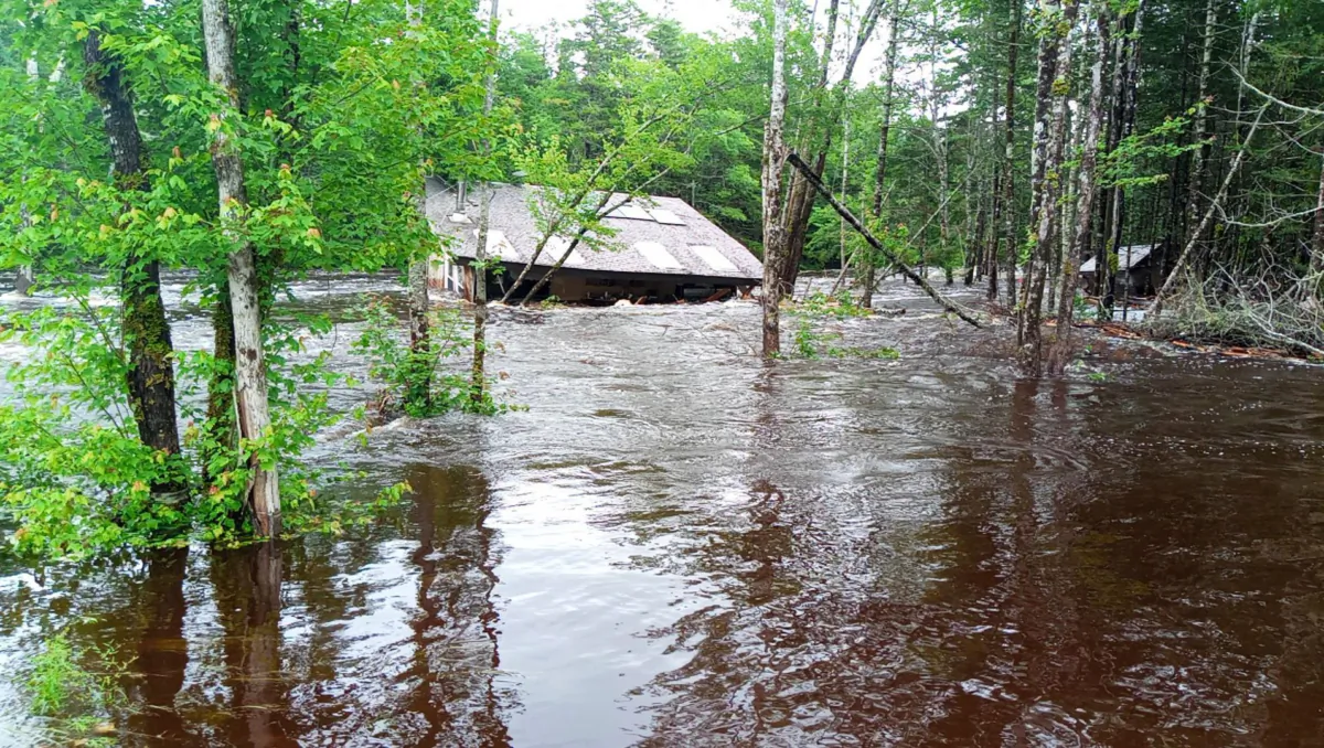 The home of Jeff Lear and Nadine Whalen in Lunenburg County, N.S., was carried away by flash-flooding on July 21 and July 22, 2023. (Image courtesy of Nadine Whalen)