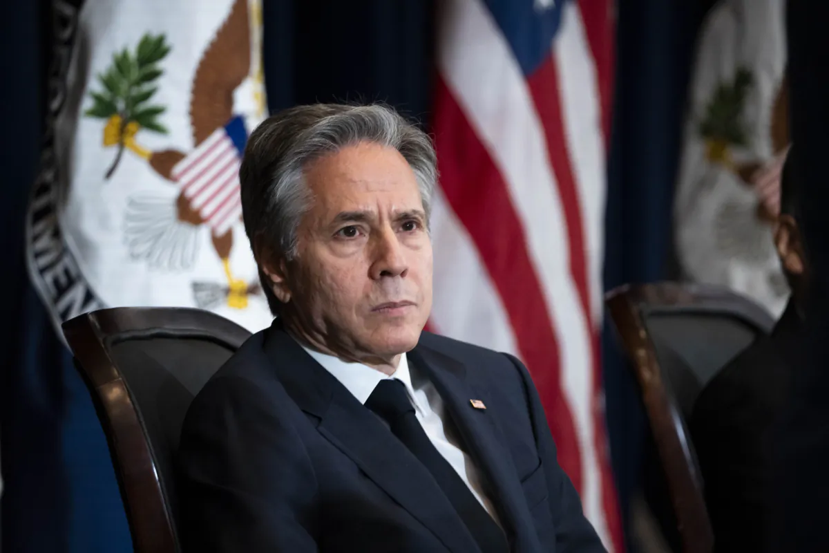 U.S. Secretary of State Antony Blinken in Washington on Aug. 1, 2023. (Madalina Vasiliu/The Epoch Times)