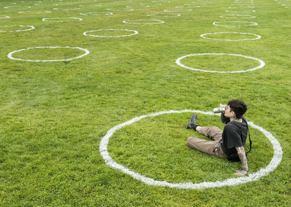 A man sips his beer in Trinity Bellwoods Park, in Toronto, on May 28, 2020. (The Canadian Press/Nathan Denette)