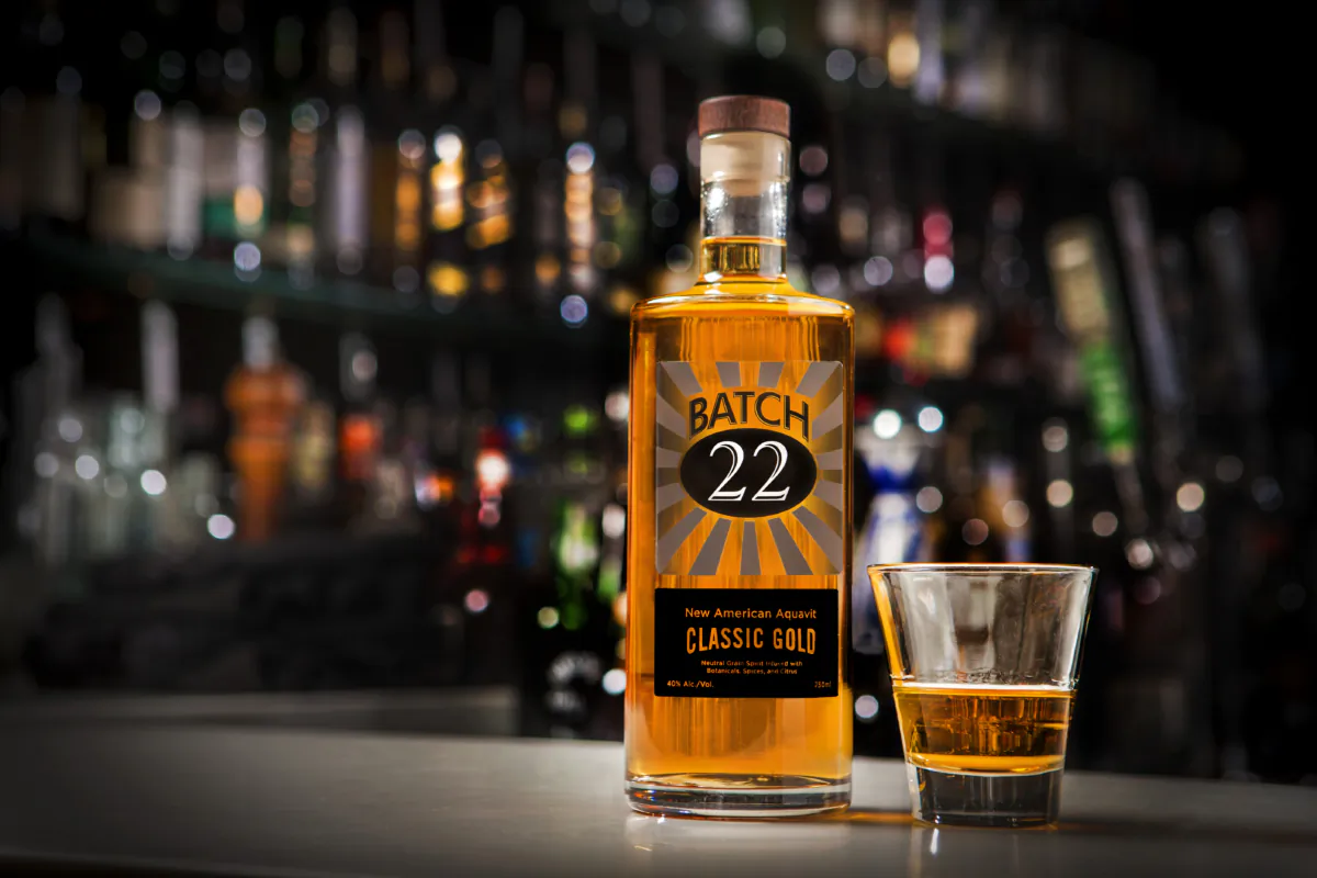 While the bottles from Old World producers are often available on shelves in the United States, American-made aquavit, such as Batch 22, is on the rise. (Courtesy of Batch 22)