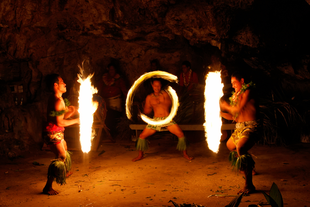 Tongatapu Tonga - November 13 Unidentified Men Perform Fire Dance