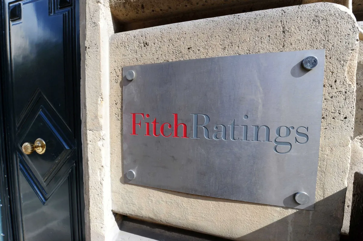 A picture shows the entrance of Fitch Ratings agency in Paris on Aug. 8, 2011. (Miguel Medina/AFP via Getty Images)