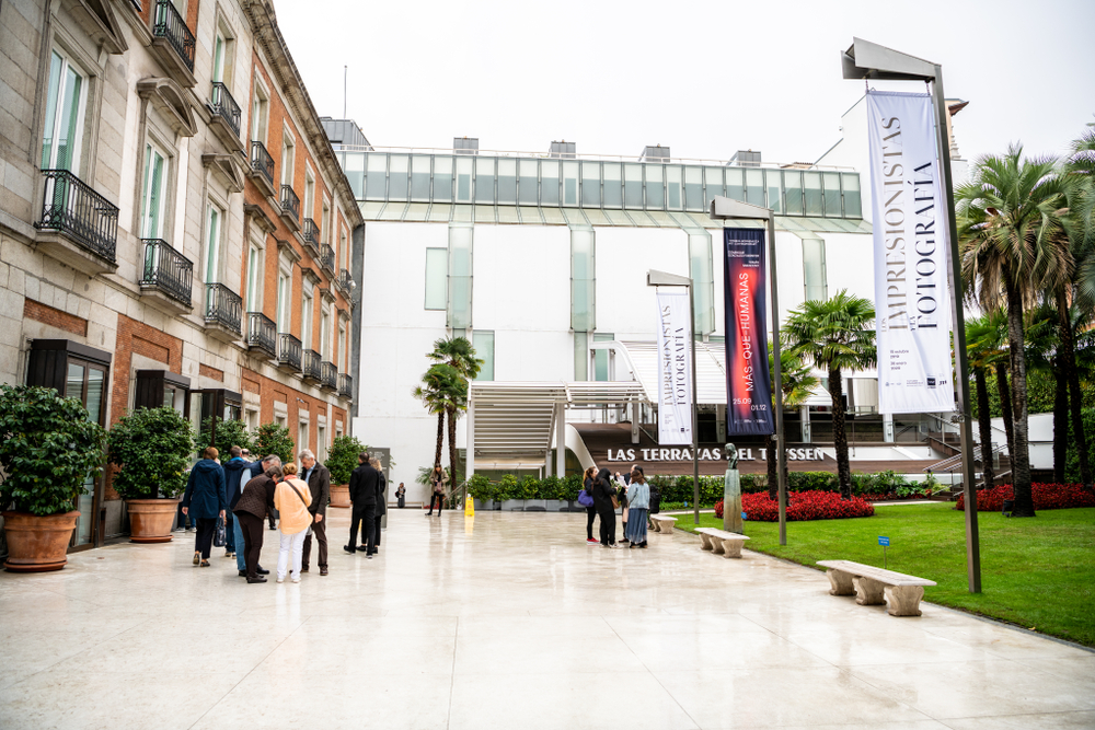 Madrid Spain - October 18 2019 People Gather Outside