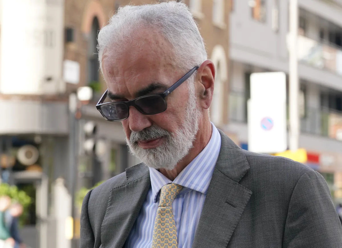 Commander Julian Bennett arrives at a Metropolitan Police misconduct hearing at Palestra House, south east London. Bennett, on Aug. 1, 2023. (Lucy North/PA)