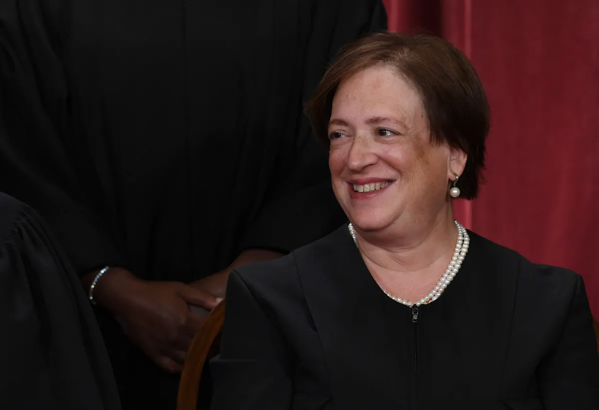 Associate U.S. Supreme Court Justice Elena Kagan poses for the official photo at the Supreme Court in Washington, on Oct. 7, 2022. (Olivier Douliery/AFP via Getty Images)