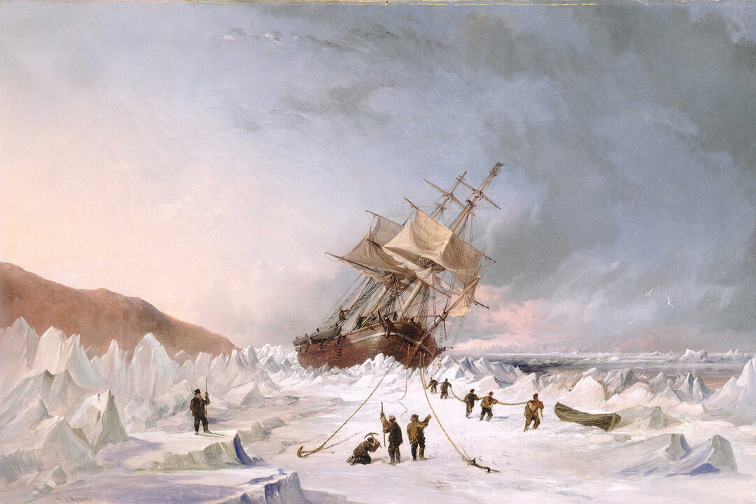 "HMS Assistance in the Ice," 1853, by Thomas Sewell Robins. Oil on canvas. Royal Museums Greenwich. (Public Domain)