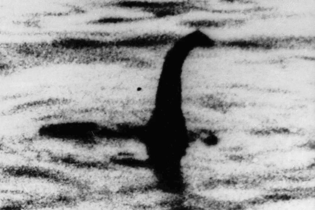 A shadowy shape that some people say is a the Loch Ness monster in Scotland, later debunked as a hoax. (AP Photo/File)