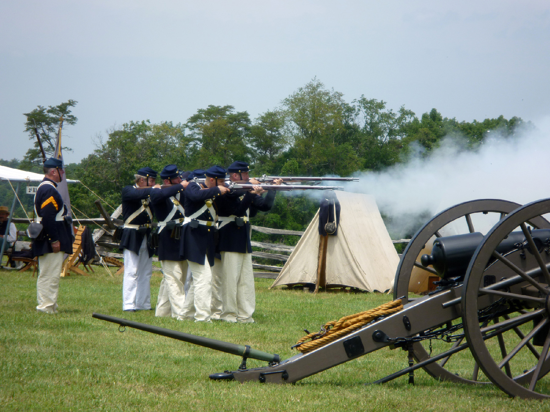 Civil War reenactors relive part of that era at Virginia’s Manassas Battlefield. 