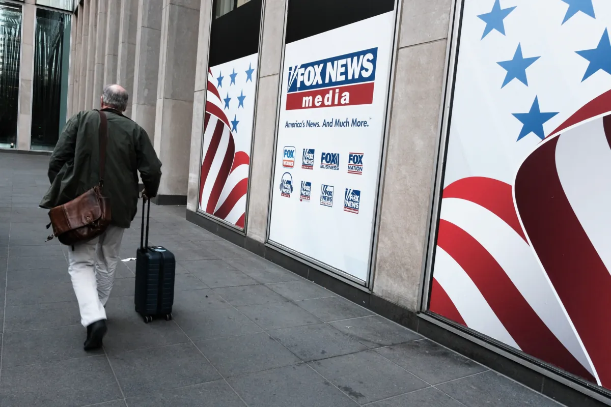 The Fox News headquarters in New York City on April 18, 2023. (Spencer Platt/Getty Images)