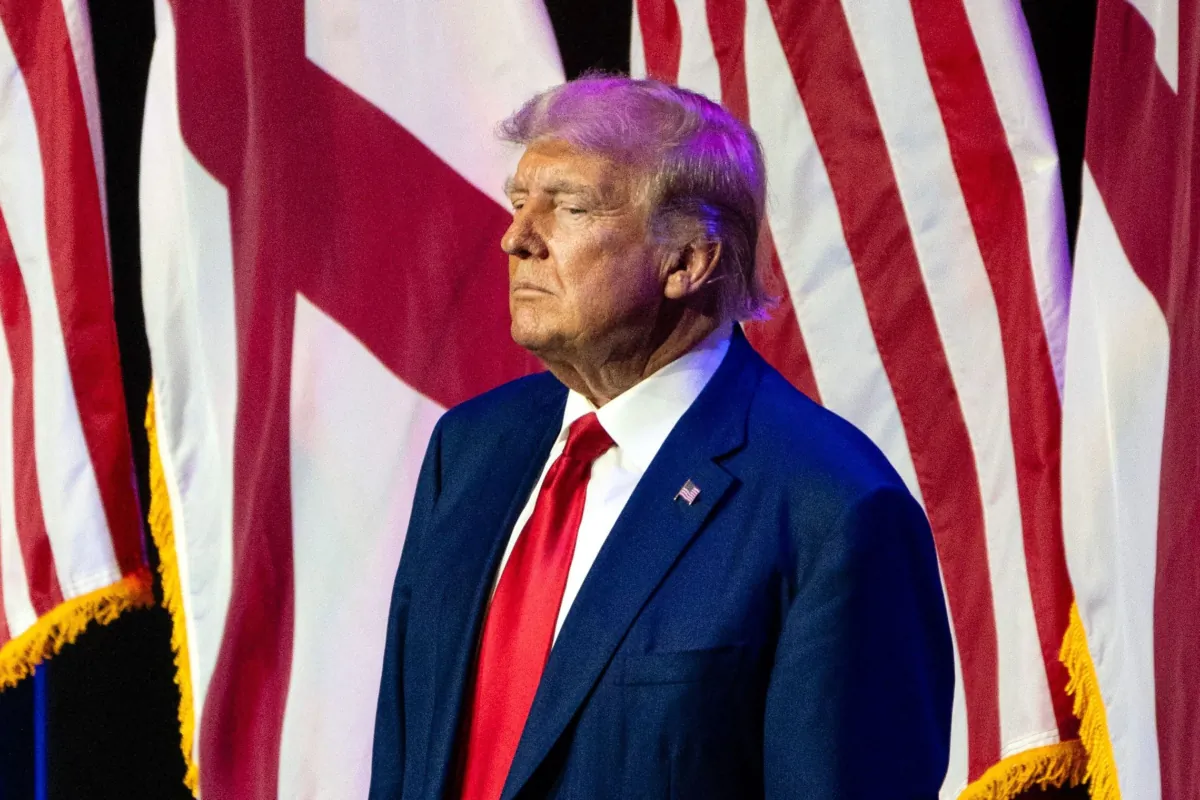 Former President and 2024 hopeful Donald Trump speaks during the Alabama Republican Party's summer dinner in Montgomery, Ala., on Aug. 4, 2023. (Elijah Nouvelage/AFP via Getty Images)