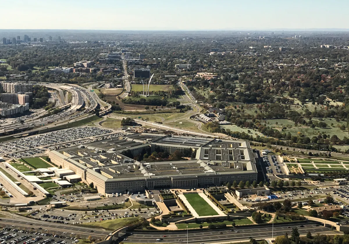 An aerial view of the Pentagon in Arlington, Va., on Oct. 28, 2019. (Charlotte Cuthbertson/The Epoch Times)
