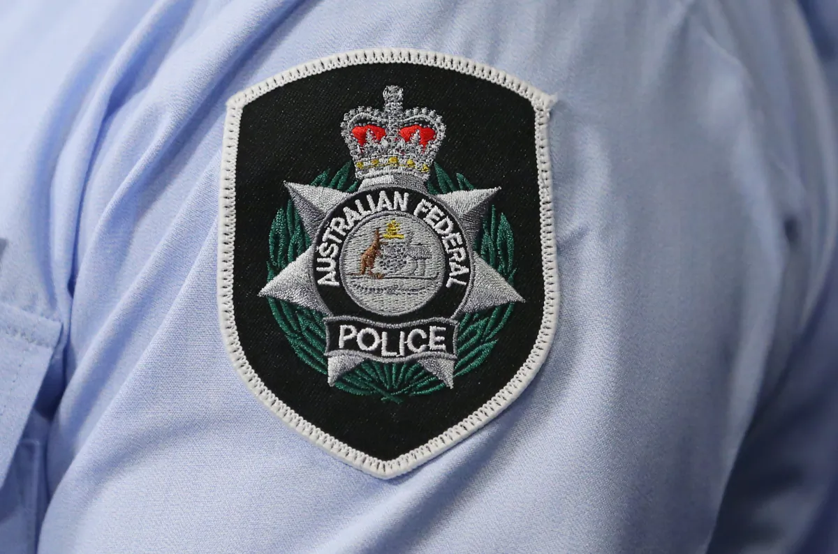 A general view of the Australian Federal Police badge during a press conference in Melbourne, Australia, on Sept. 30, 2014. (Scott Barbour/Getty Images)