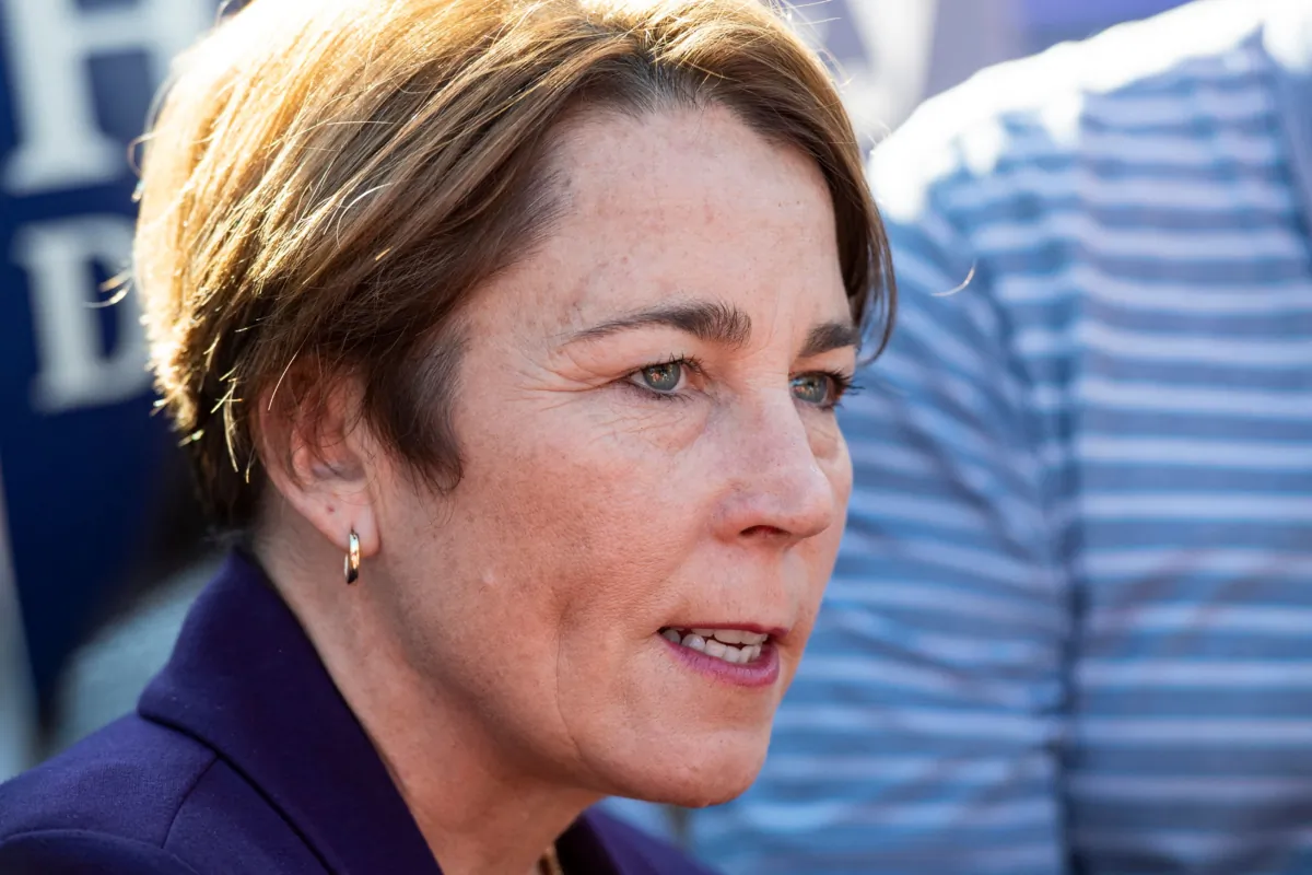 Massachusetts Gov. Maura Healey in a file photograph. (Joseph Prezioso/AFP via Getty Images)