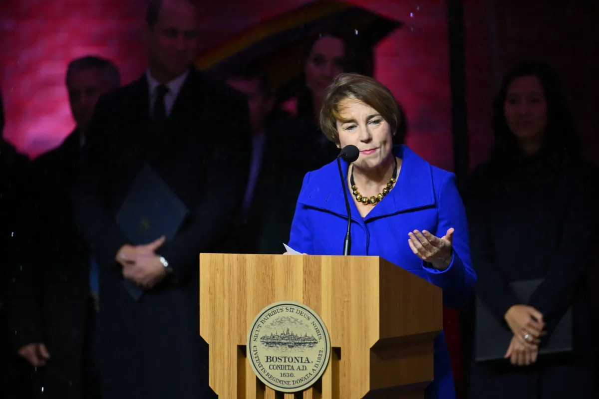 Massachusetts Gov. Maura Healey in Boston, Mass., on Nov. 30, 2022. (Angela Weiss/AFP via Getty Images)