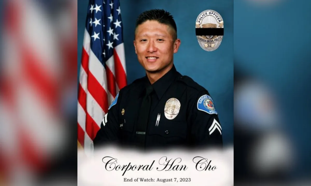 Cpl. Han Cho of the Garden Grove Police Department died in a car-involved motorcycle crash in Anaheim, Calif., on Aug. 7, 2023. (Courtesy of the Garden Grove Police Department)
