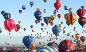 Hot Air Balloons Fill the Skies Above Albuquerque, New Mexico (Oct. 5)