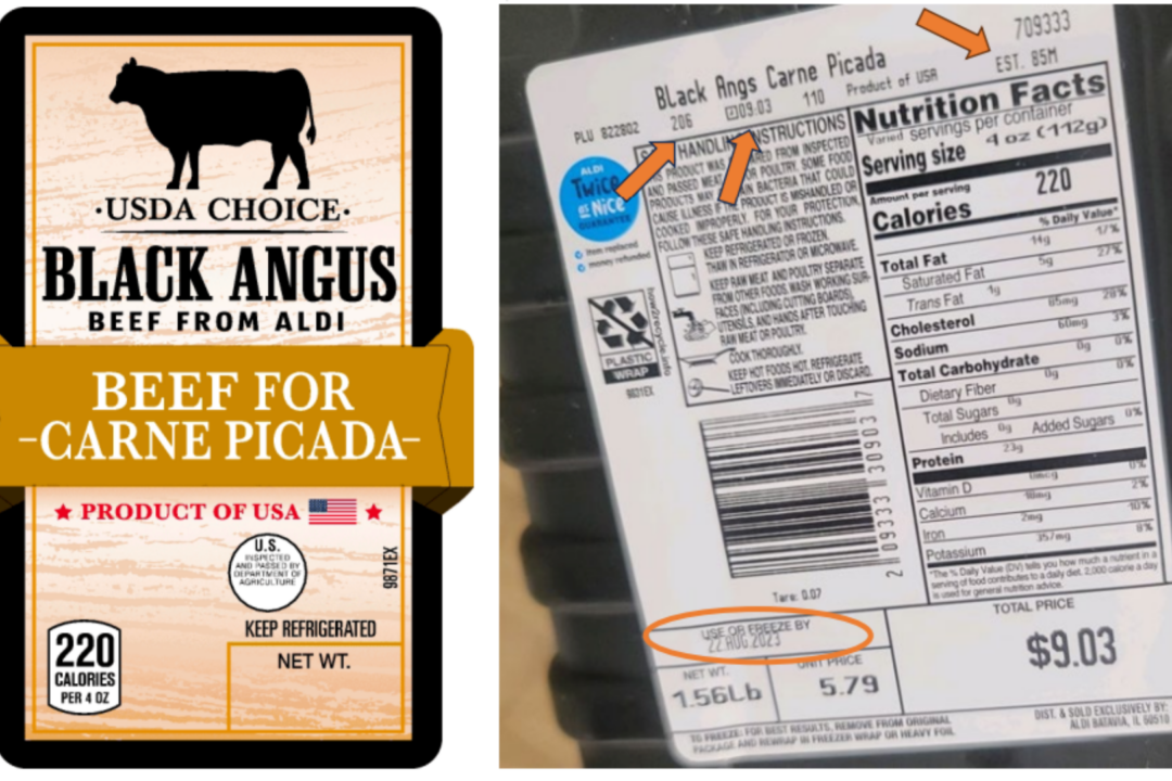 USDA Choice Black Angus Beef packaged on July 25, 2023. (Courtesy of U.S. Department of Agriculture’s Food Safety and Inspection Service)