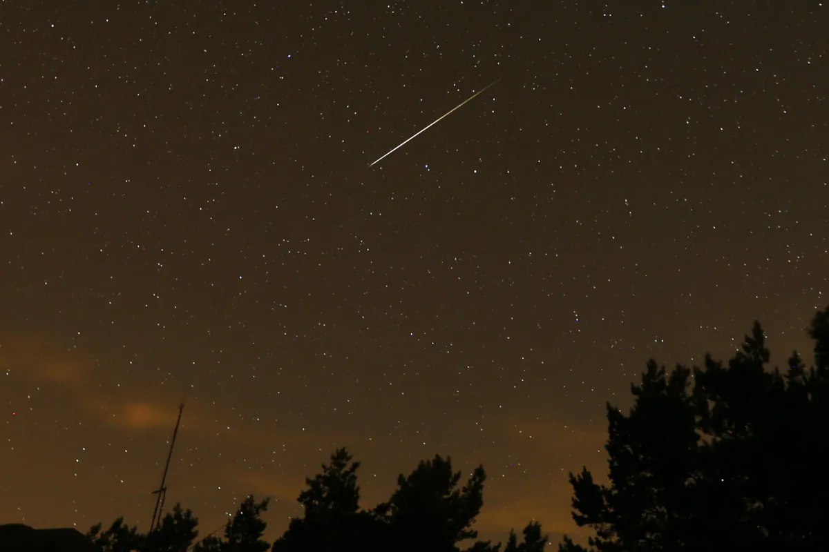 A streak appears in the sky during the annual Perseid meteor shower at the Guadarrama mountains near Madrid on Aug. 12, 2016. (Francisco Seco/AP Photo)