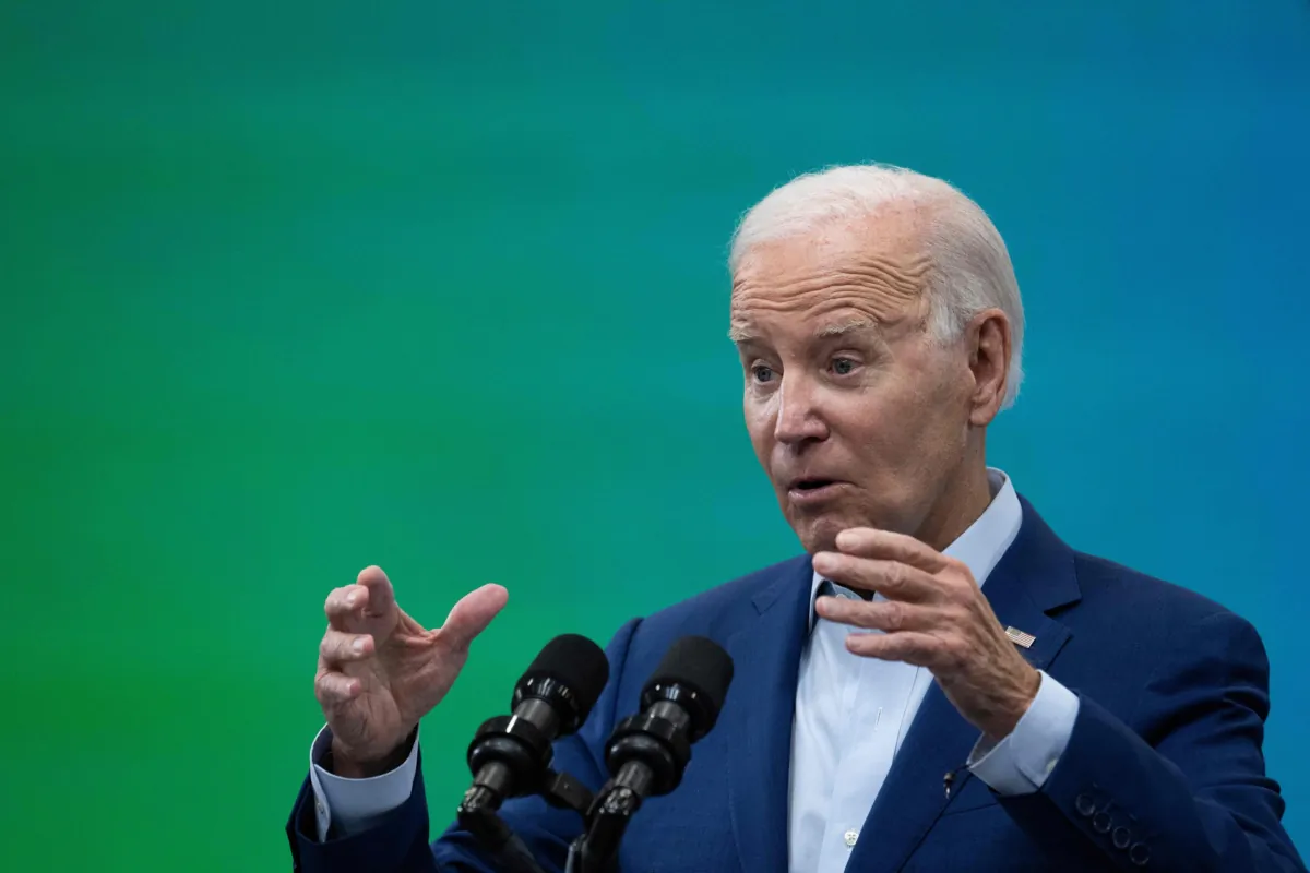 President Joe Biden speaks on how "Bidenomics" is helping clean energy and manufacturing, at Arcosa Wind Towers in Albuquerque, N.M., on Aug. 9, 2023. (Jim Watson/AFP via Getty Images)