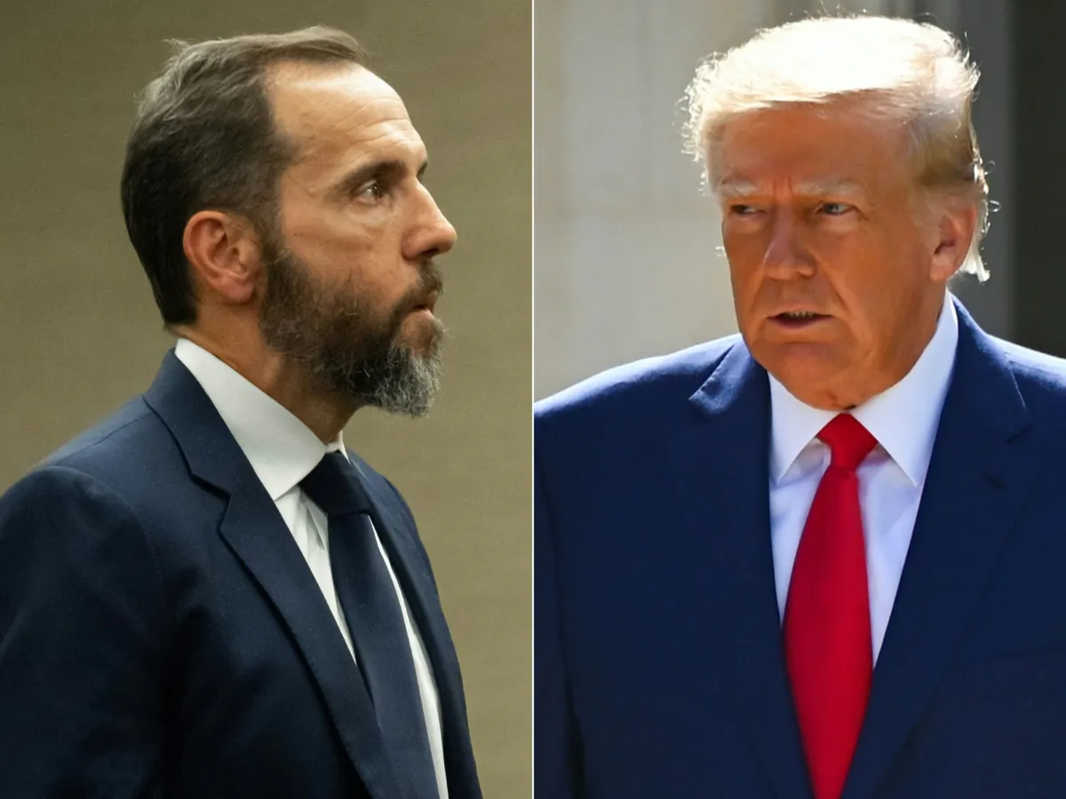 (L) Special counsel Jack Smith in Washington, on Aug. 1, 2023; and (R) former U.S. President Donald Trump in Palm Beach, Fla., on Nov. 8, 2022. (Saul Loeb, Eva Marie Uzcategui/AFP via Getty Images)